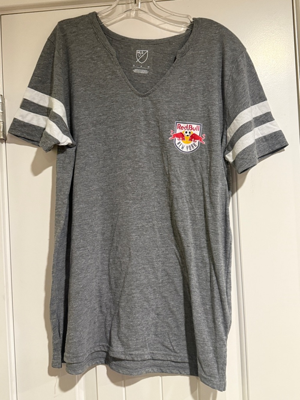 New York Red Bulls MLS Gray V-Neck Football Tee